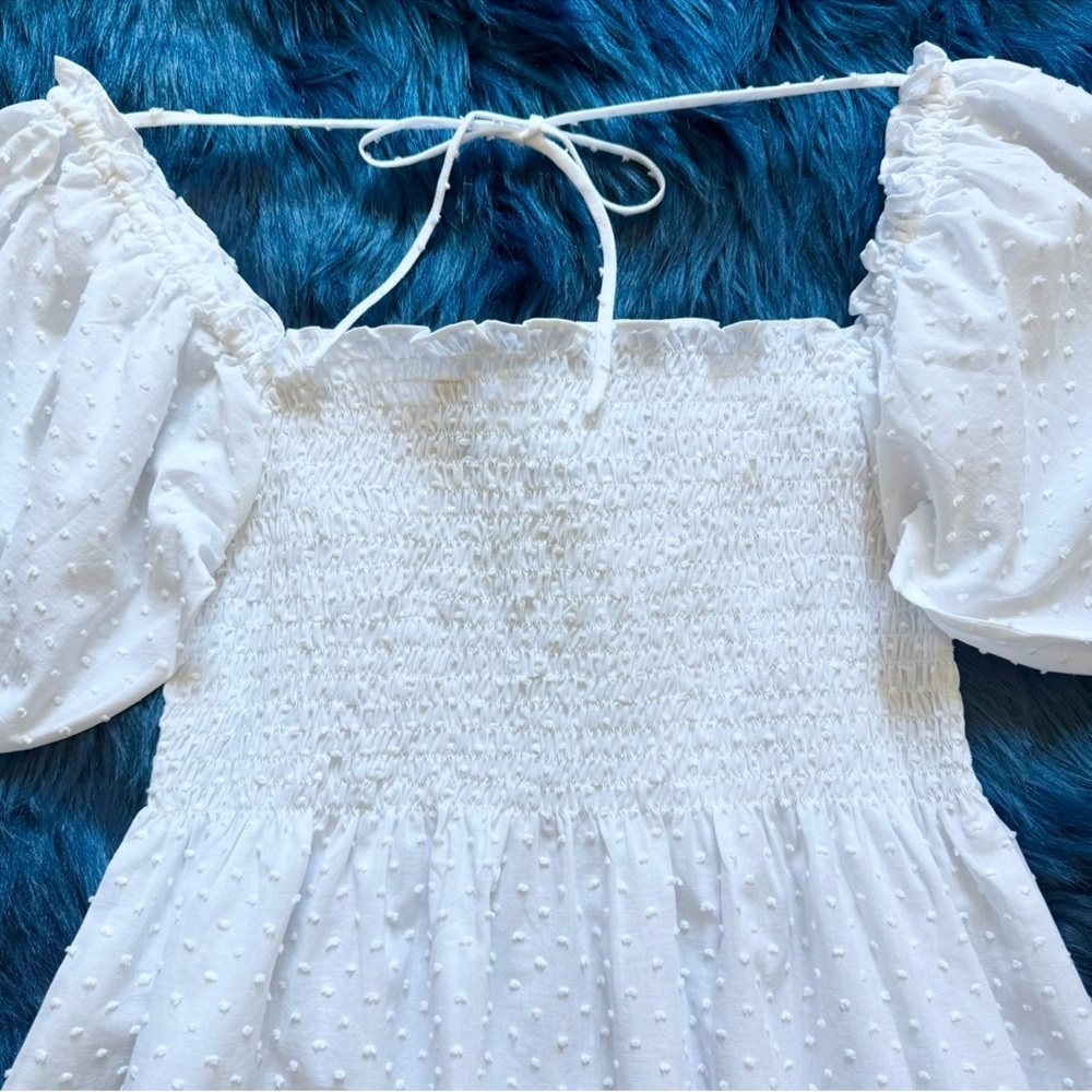 New! HILL HOUSE Swiss Dot Babydoll Mini Dress - Picture 8 of 13